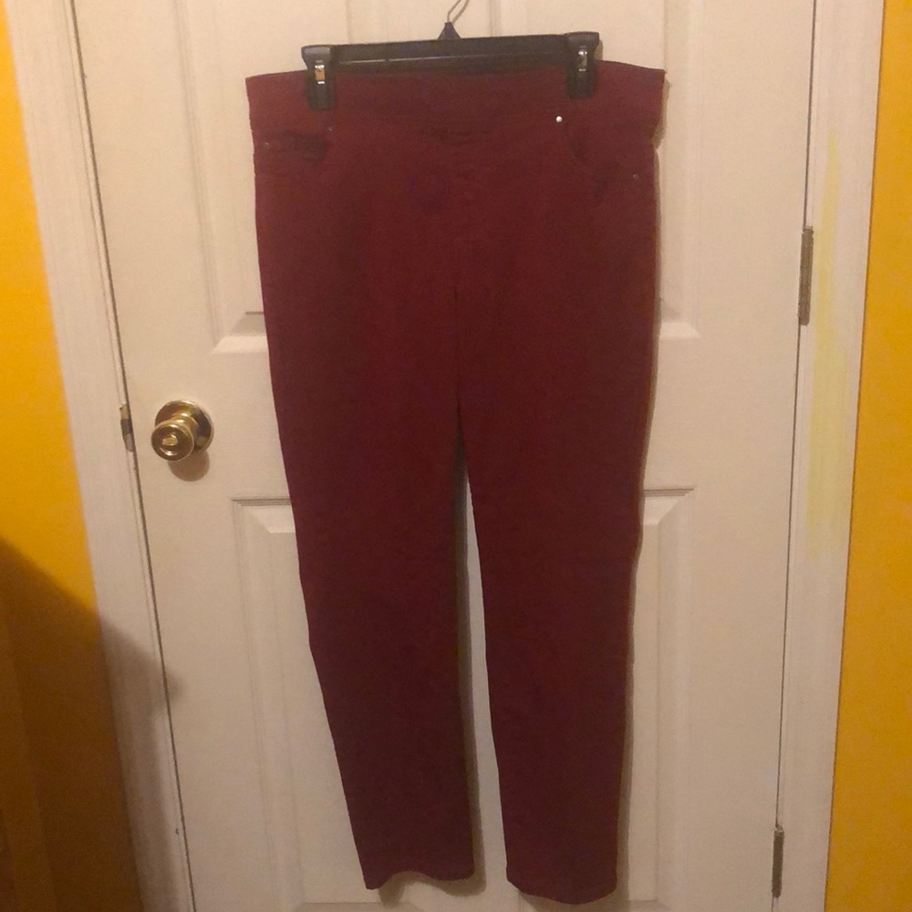 Kim Rogers Size 10 Average Straight Red Pants